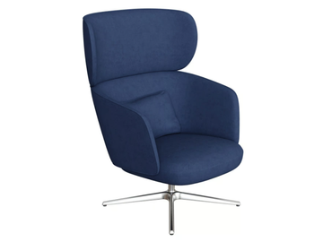 BEOS - Fabric armchair with armrests with 4-spoke base by grado design - view 2